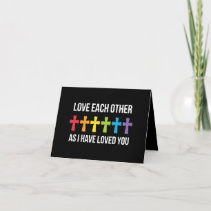 Cartão Amem uns aos outros Orgulho Gay LGBTQ Arco-íris Cr