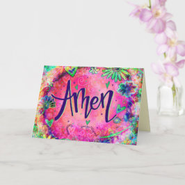 Cartão Amen Bonito Cor-de-rosa com tendência química