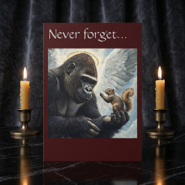 Cartão Amendoim o Esquilo e Harambe Nunca Esqueçam