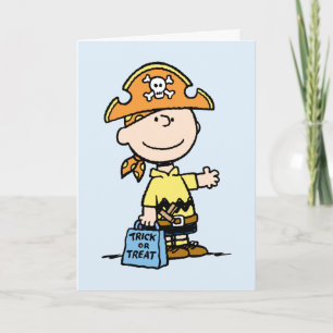 Cartão Amendoins Charlie Brown Pirata Halloween