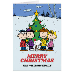 Cartão Amendoins Feliz Natal Adicione sua foto e nome