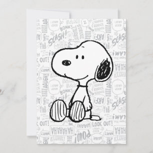 Cartão AMENDOINS   Snoopy em Black White Comics