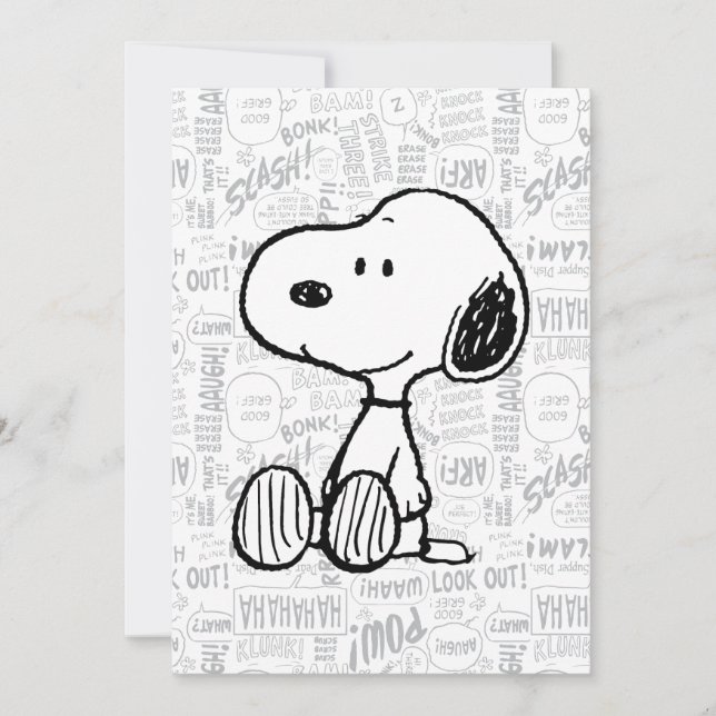Cartão AMENDOINS | Snoopy em Black White Comics (Frente)