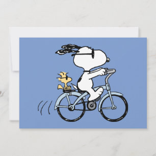 Cartão Amendoins Snoopy & Woodstock Bicicleta