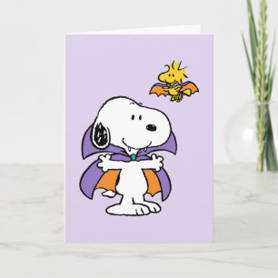 Cartão Amendoins Snoopy Woodstock Vampiro Halloween