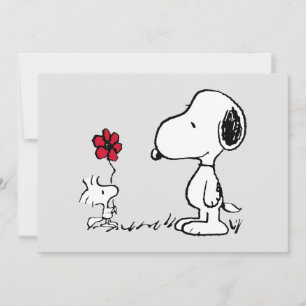 Cartão Amendoins Snoopy & Woodstock Vermelho e Preto