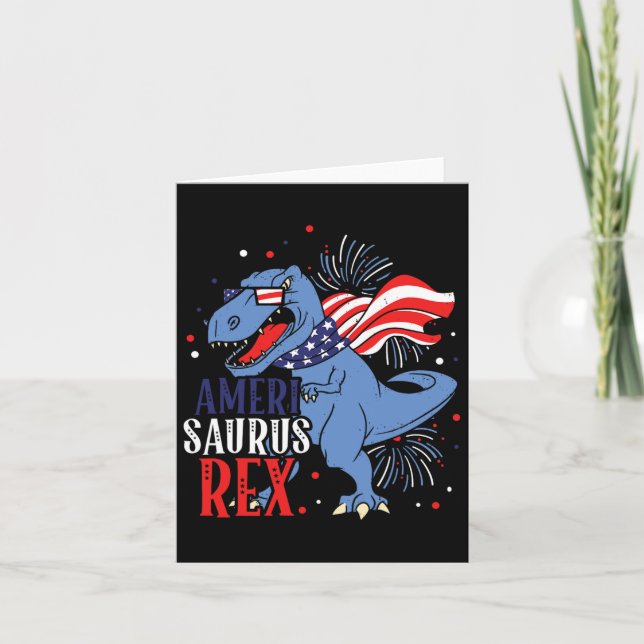 Cartão Ameri Saurus Rex 4 De Julho Independência Do Dinos (Frente)