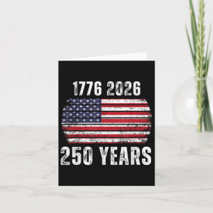 Cartão América 250º Aniversário da América Bandeira Feliz