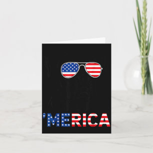 Cartão America Boxer Cachorro Bandeira Americana Óculos d