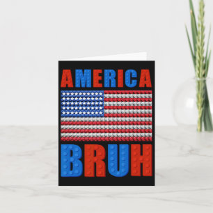Cartão América Bruh Building Bricks Bandeira 4 De Julho P