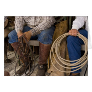 Cartão América do Norte, EUA. Cowboys relaxando e 2
