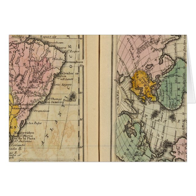 Cartão América do Sul, Oceano Atlântico (Frente Horizontal)