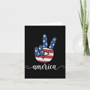 Cartão América Fofa Paz Patriótico Bandeira Americana EUA