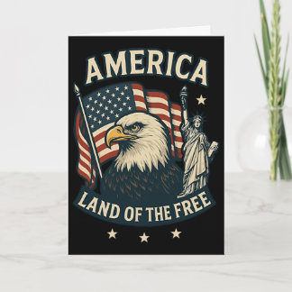 Cartão América Terra dos Livres Bandeira dos EUA 4 de Jul