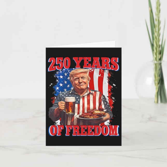 Cartão América Trump 250 anos 4 de julho de 2026 Freedom  (Frente)