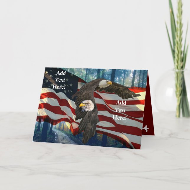 Cartão American Bald Eagle Flag Sympathy American (Frente)