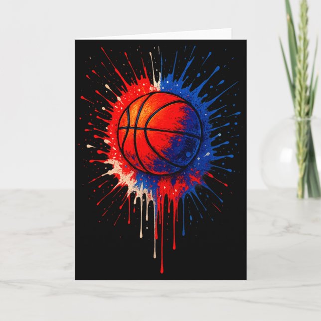 Cartão American Basketball Splash Ball Player Team Kids B (Frente)