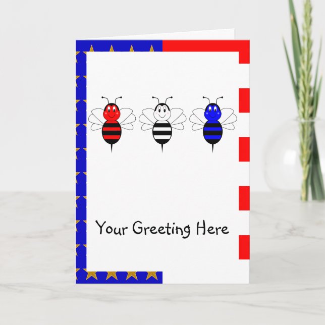 Cartão American Bumble Bees Greeting Card (Frente)