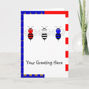 Cartão American Bumble Bees Greeting Card