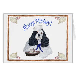 Cartão American Cocker Spaniel Marinheiro
