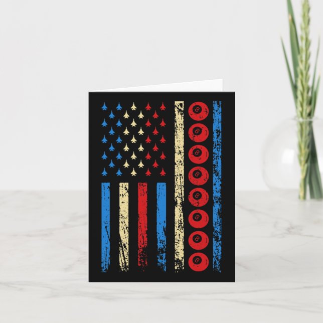 Cartão American Cue Sports Flag Athletic Billiers 4º Do (Frente)