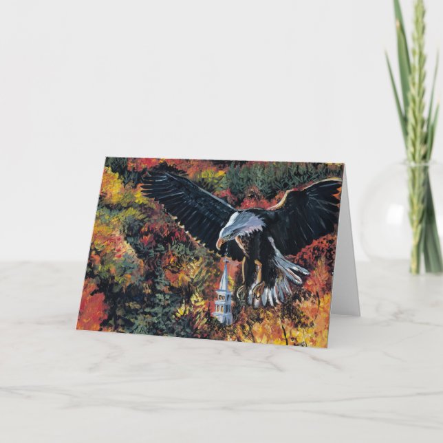 Cartão American Eagle Soars Over Church (Frente)