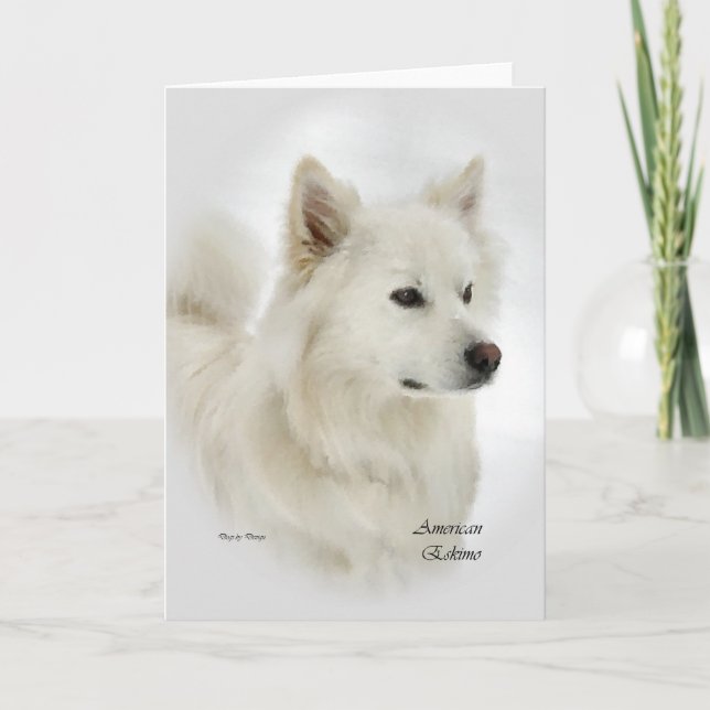 Cartão American Eskimo Dog Art Gifts (Frente)