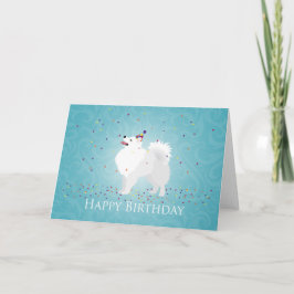 Cartão American Eskimo Dog Happy Birthday Design