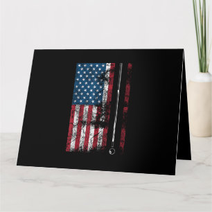 Cartão American Flag Billiard Stick Cute Mesa Game Engraç