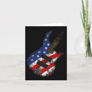 Cartão American Flag Byss Guitar Usa Independence Day 4th
