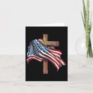 Cartão American Flag Christian Cross Jesus 4 De Julho Pa