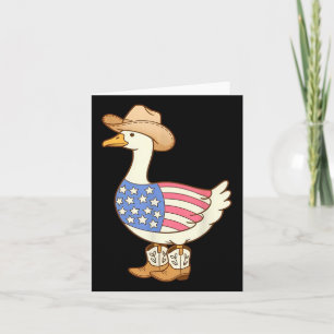 Cartão American Flag Cowboy Goose 4 De Julho