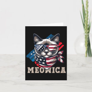 Cartão American Flag Engraçado Cat Memória Patriótica Meo