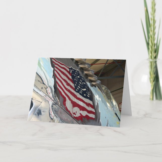 Cartão American Flag Greeting Card (Frente)