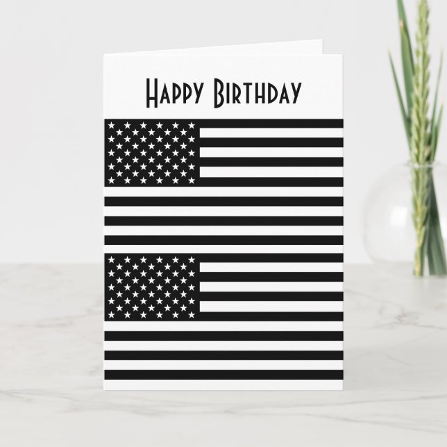 Cartão American Flag Happy Birday (Frente)