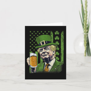 Cartão American Flag Shamrocks Irish Trump St Patricks Da