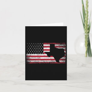 Cartão American Flag Texas 4 De Julho Vintage Gift Men W