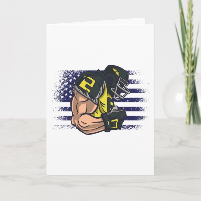 Cartão American Football Fan Jersey Shirt USA Flag (Frente)