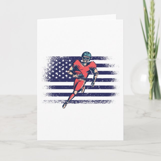 Cartão American Football Fan Jersey Shirt USA Flag Card (Frente)