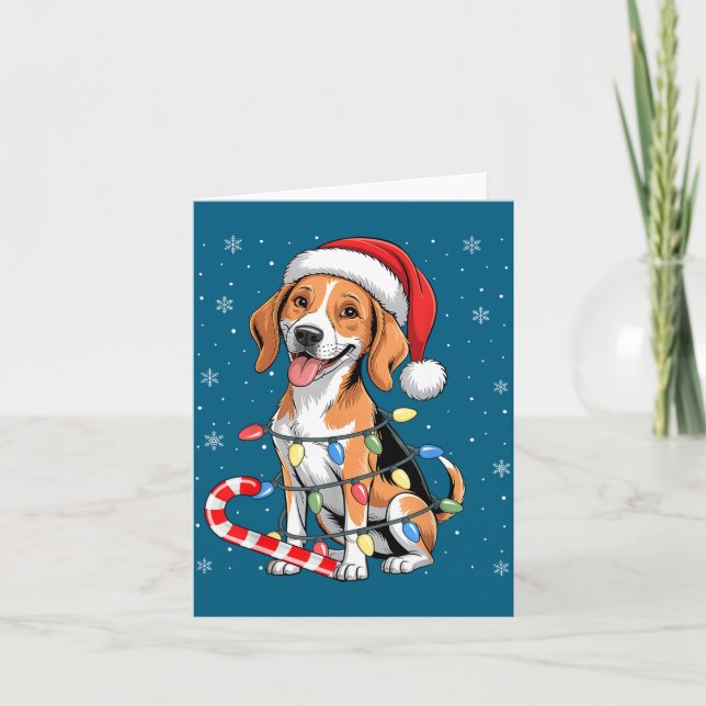 Cartão American Foxhound Dog Ugly Christmas Candy Cane Tr (Frente)