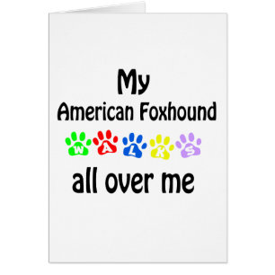 Cartão American Foxhound Walks Design
