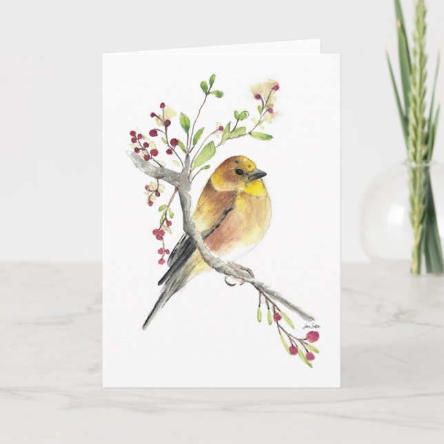 Cartão American Goldfinch Bird Card (Frente)