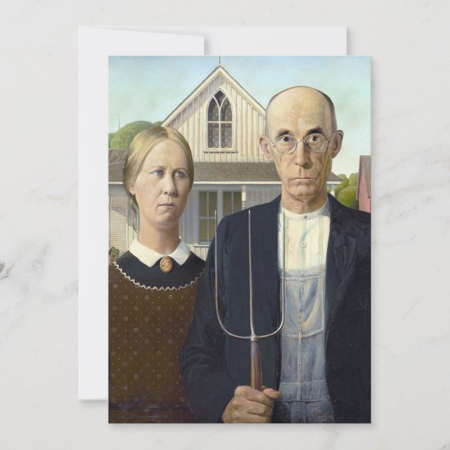 Cartão American Gothic - Grant Wood Fine Art Card (Frente)