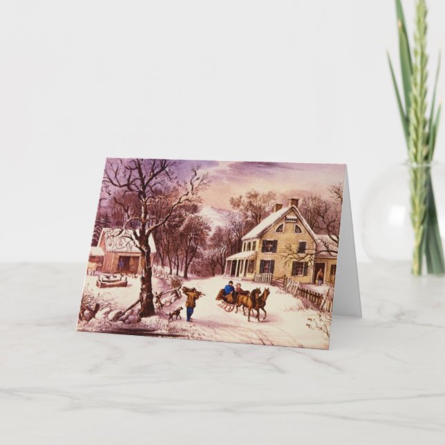 Cartão American Homestead Winter Greeting Card (Frente)
