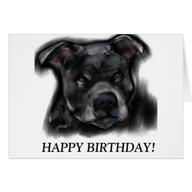 Cartão American Staffordshire Terrier (Frente Horizontal)