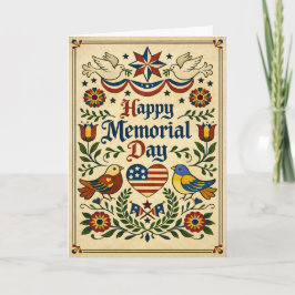 Cartão Americana Folk Art Memorial Day 