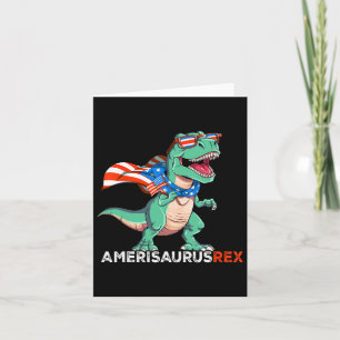 Cartão Amerisaurus Rex Patriotic American Flag Us 4th Of