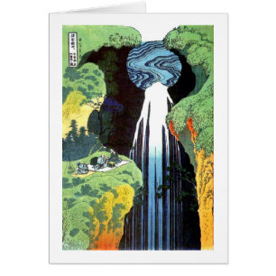 Cartão Amida Waterfall, Hokusai Japonês Belas Artes