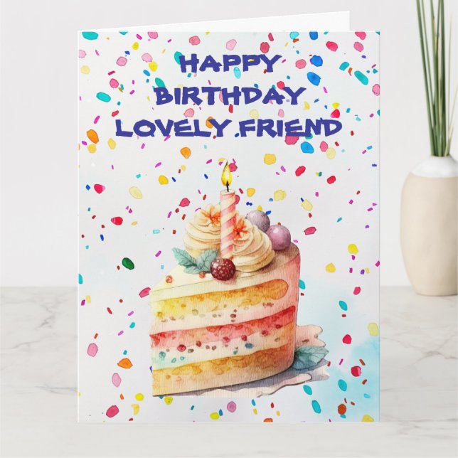 Cartão Amigo Adorável Aniversário (Frente)