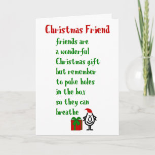 Cartão Amigo De Natal, Um Engraçado Poema De Natal